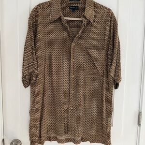 Marc Edwards Brown Geometric Button Down Shirt Large